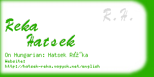 reka hatsek business card